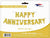 SoNice Mylar & Foil Happy Anniversary Balloon Banner Kit – 16″ Gold