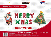 SoNice Mylar & Foil Merry Xmas Christmas Balloon Banner Set