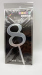 SoNice Party Supplies Cake Topper Silver Number 8