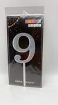 SoNice Party Supplies Cake Topper Silver Number 9