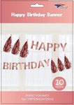 SoNice Party Supplies Rose Gold Happy Birthday Banner with Tassels