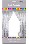 SoNice Party Supplies Silver 3’ x 8′ Metallic Fringe Curtain