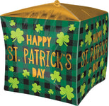 St. Patrick's Day Plaid Cubez 15″ Cubez Balloon by Anagram from Instaballoons