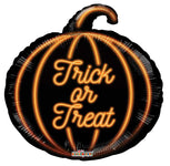 Trick or Treat Neon Pumpkin 18″ Foil Balloon by Convergram from Instaballoons