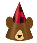 Unique Bear Plaid Lumberjack Party Hats (8 count)