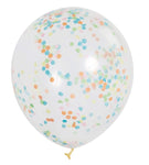 Unique Latex Clear 12" Latex Balloons with Confetti (6 count)