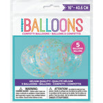Unique Latex Clear Latex Balloons Prefilled with Pink, Blue & Gold Star Confetti — 16" Latex (pack of 5)