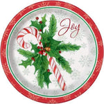 Unique Partly Supplies Candy Cane Christmas Plates 9″ (8 count)