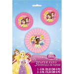 Unique Party Supplies 3 Princess Paper Décoration Fans
