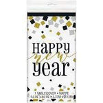 Unique Party Supplies Black Gold New Years Table Cover