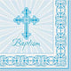 Blue Radiant Cross Lunch Napkins Baptism Balloons (16 count)