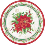Unique Party Supplies Festive Poinsettia Christmas Plates 7″ (8 count)