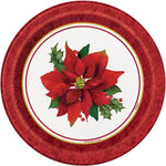 Unique Party Supplies Holly Poinsettia Christmas Plates 7″ (8 count)
