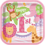Unique Party Supplies Pink Safari Plates 7″ (8 count)