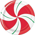 Unique Peppermint Christmas Paper Plates 9″ (8 count)