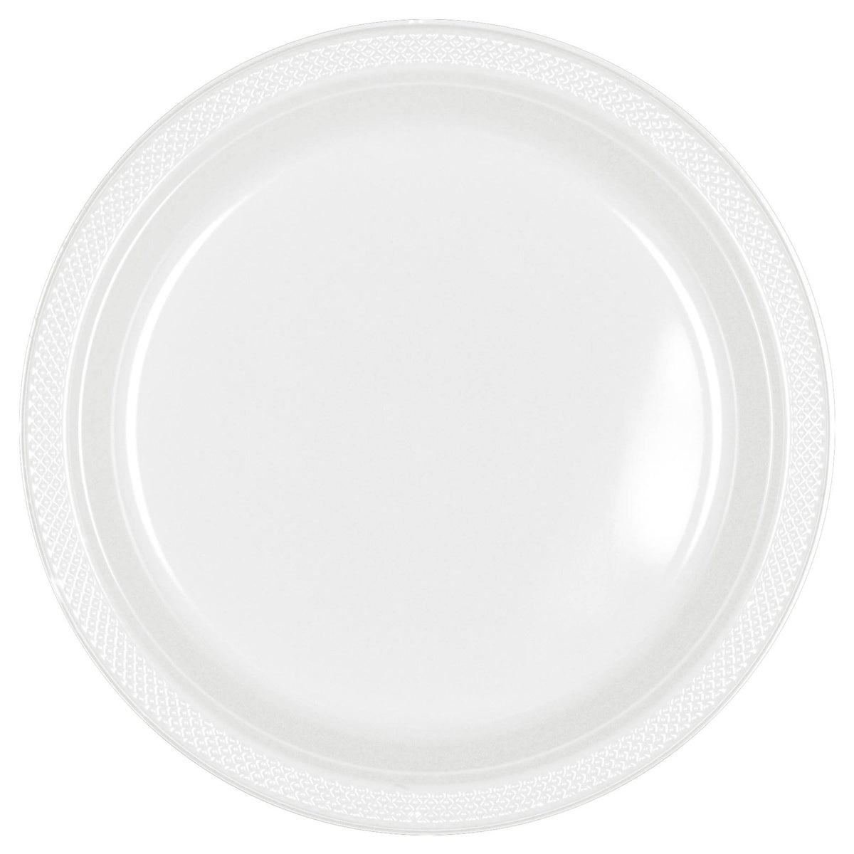 White Plastic Plates 25″ (20 count) instaballoons Wholesale