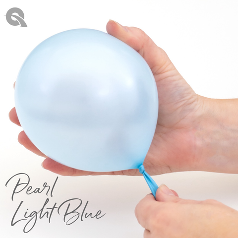 Pearl Light Blue Latex Balloons by Qualatex