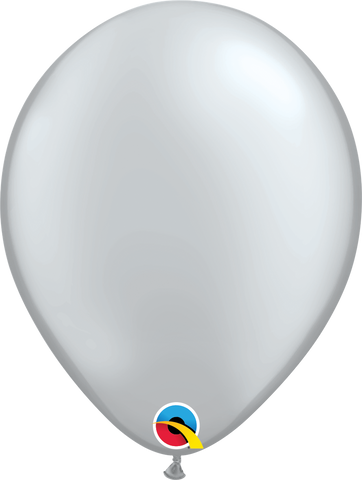 Silver Latex Balloons by Qualatex