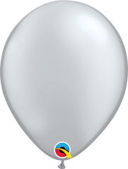 Silver Latex Balloons by Qualatex