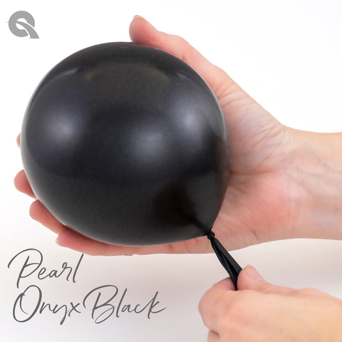 Pearl Onyx Black Latex Balloons by Qualatex