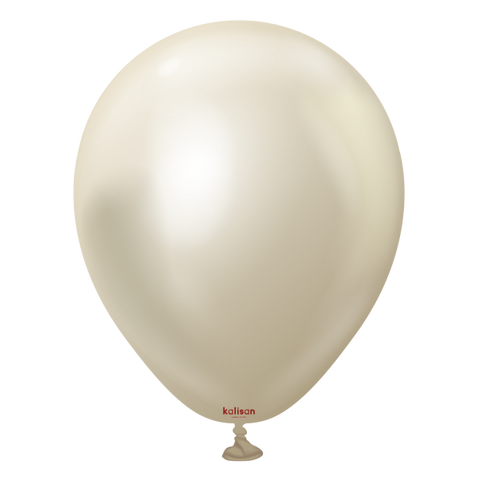 Mirror White Gold Latex Balloons by Kalisan