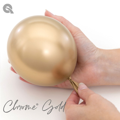 Chrome Gold Latex Balloons by Qualatex