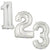  40" Silver Letter Number Balloons Betallic