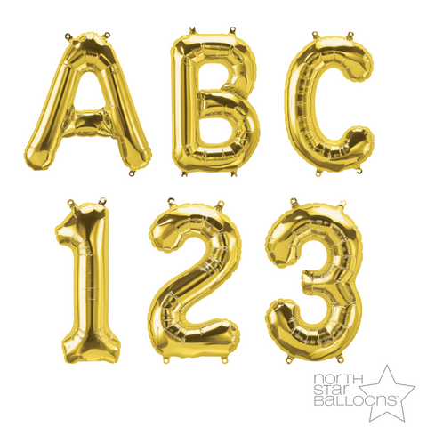 16" Gold Letters & Numbers