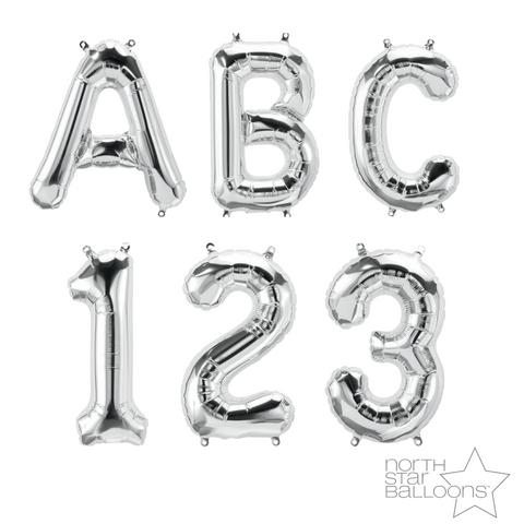 16" Silver Letters & Numbers