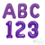 34" Purple Letters & Numbers Northstar Balloons