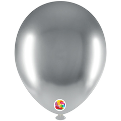 Brilliant Silver Latex Balloons by Balloonia