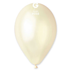 Metallic Ivory Latex Balloons by Gemar
