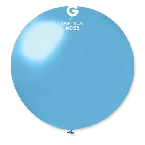 Metallic Light Blue Latex Balloons by Gemar