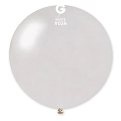 Metallic White Latex Balloons by Gemar