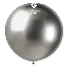 Shiny Silver Latex Balloons by Gemar