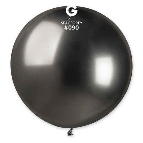 Shiny Space Grey Latex Balloons by Gemar