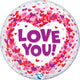 Bubble Love You Confetti 22" Balloon