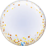 Gold Confetti Dots 24" Deco Bubble Balloon
