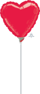 Metallic Red Heart 9" Balloon (air-fill requires heat sealing)