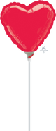 Metallic Red Heart 4" Balloon (air-fill requires heat sealing)