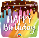 Birthday Rainbow Drip Cake 18" Balloon