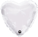 Metallic Heart - White 17" Balloon