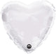 Metallic Heart - White 17" Balloon
