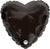 Metallic Heart - Black 17" Balloon