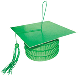 Graduation Cap Paper Lantern Weight Green (6 count)