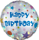 Happy Birthday Confetti Holographic 18" Balloon