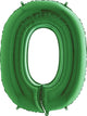 Green Number 0 34" Balloon