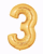 Gold Number 3 (requires heat-sealing) 7″ Balloon
