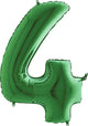 Green Number 4 34" Balloon