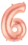 Rose Gold 34" Number 6 Balloon